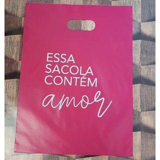Sacolas Plástica 20x30 (50UN) - Essa sacola contem Amor em Oferta na Shopee