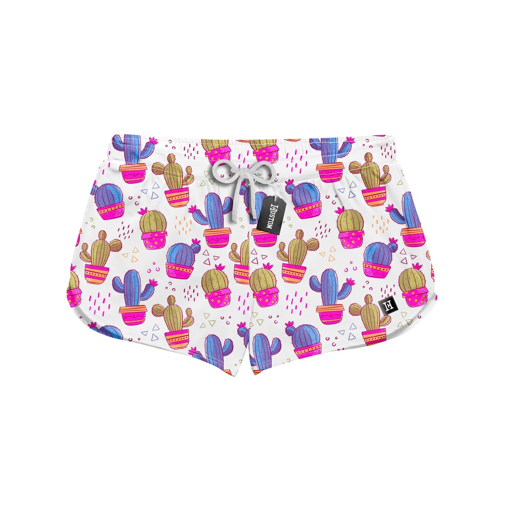 Short Praia Feminino Cactos Coloridos REF 79