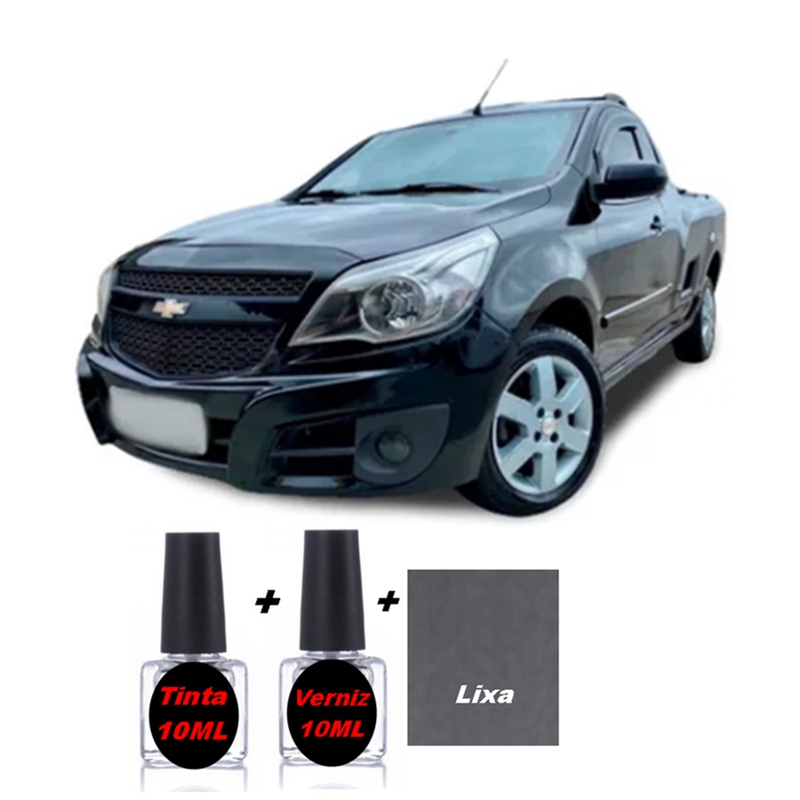 Tinta Tira Risco Gm Preto Liszt kit Tinta + Verniz + Lixa + Pincel 10ml