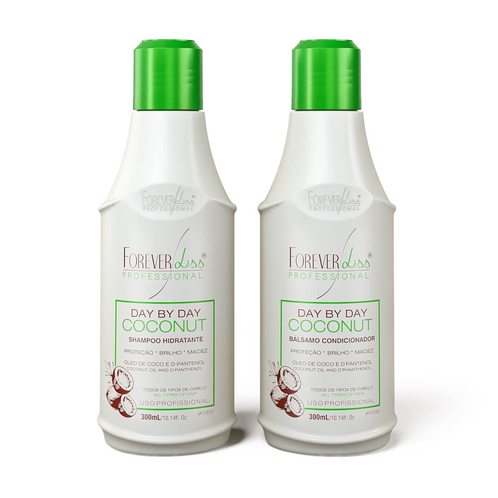 Kit Shampoo E Bálsamo Day By Day Coconut Forever Liss 2x300ml