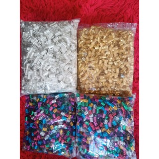 Anéis para trança 50 Unid - enfeite box braids nagô dread twist 50 peças