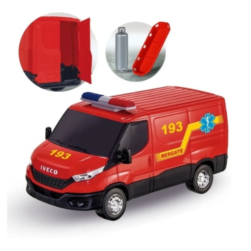 Brinquedo Iveco Daily Resgate Bombeiro Com Acessórios Usual Brinquedos