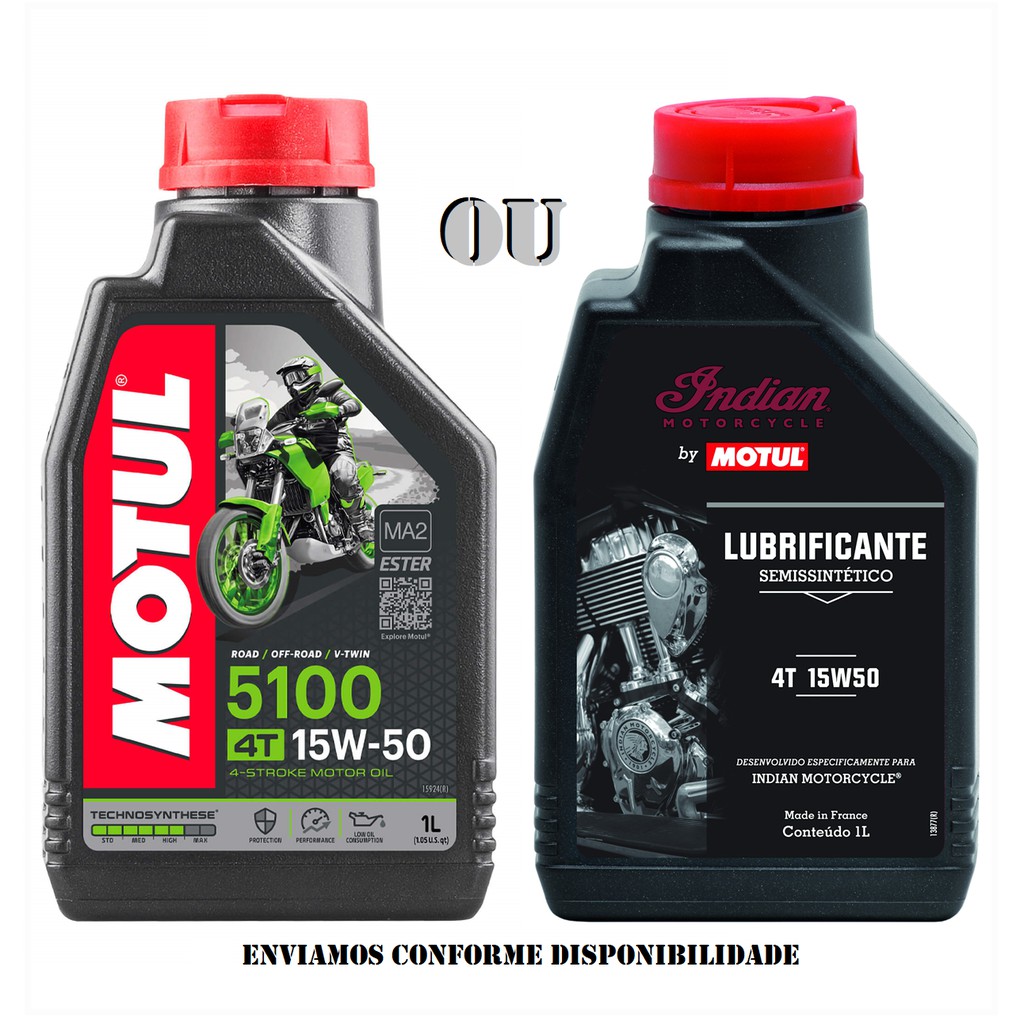 3 Litros Óleo Motul 5100+ 15w50 Semi-sintético Honda Yamaha em Oferta na Shopee