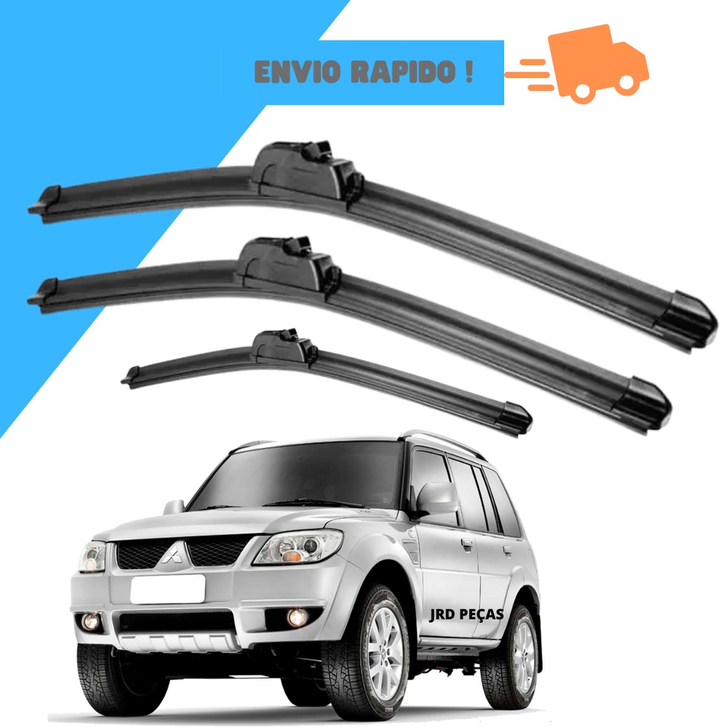 Kit 3 Palhetas Limpador de Parabrisa Dianteiro + Traseiro Pajero TR4 2002 á 2009 em Oferta na Shopee