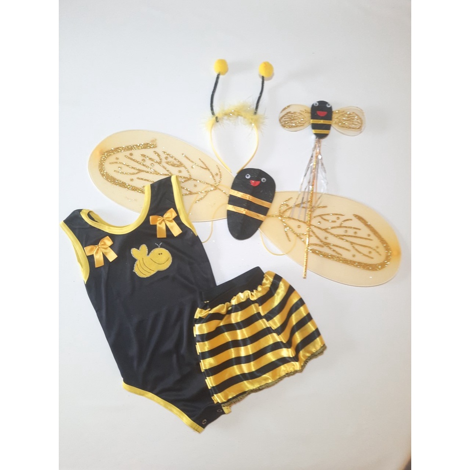 Fantasia Abelha Infantil - Colant Com Asa Arco e Varinha