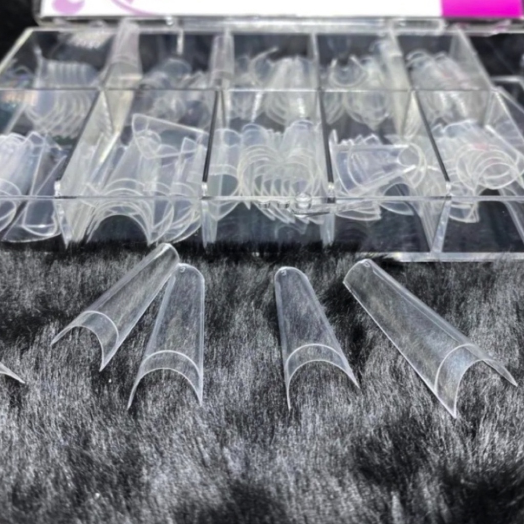 Unha TIPS Transparente Curvatura C Natural Acrigel Tips - Envio Imediato Gecika