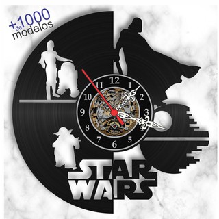 Relógio Disco Vinil De Parede Star Wars Sabiarte Presente Criativo Divertido Pai Amigo Secreto
