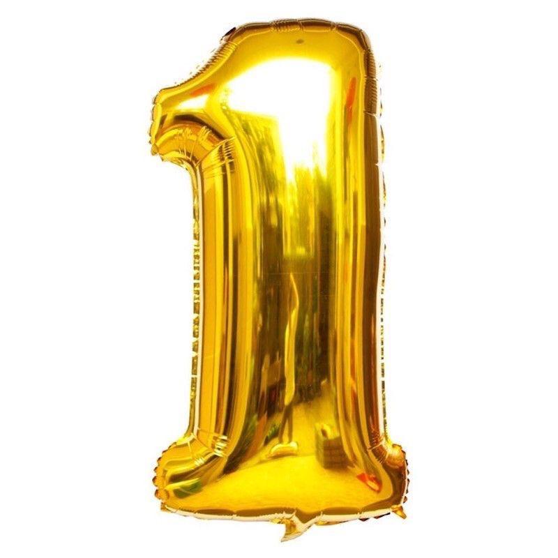 Balão Número Metalizado 16" Polegadas 40cm Dourado Festa Decoração Aniversário — imagem 2 de 2