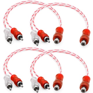 4 Cabo Y RCA Blindado 1 Femea 2 Macho Injetado Vermelho 4mm Som Automotivo Caixa Bob Paredão em Oferta na Shopee