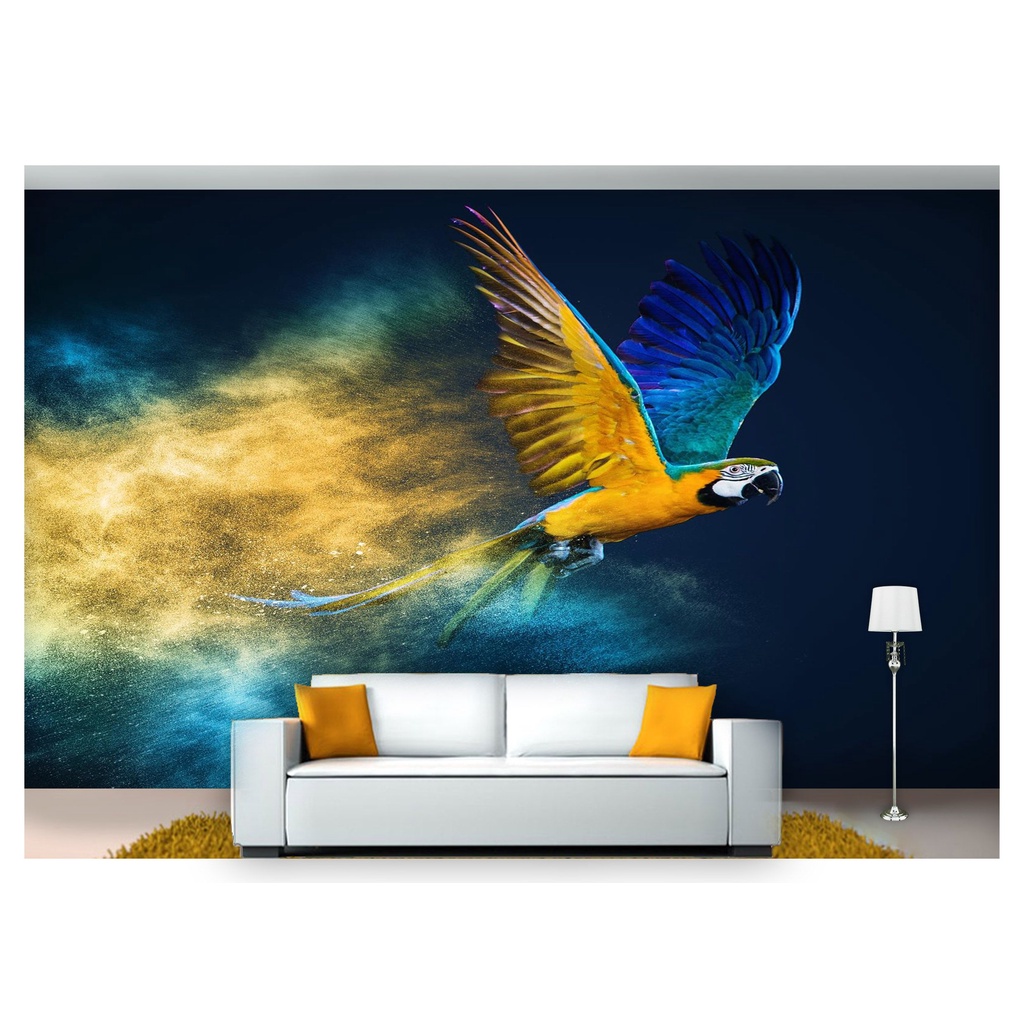 papel de parede Animais Arara Colorida 3D 7,5m² ANM210