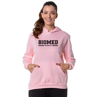 Blusa de Moletom Feminina Biomedicina Faculdade Formatura Flanelado com Capuz