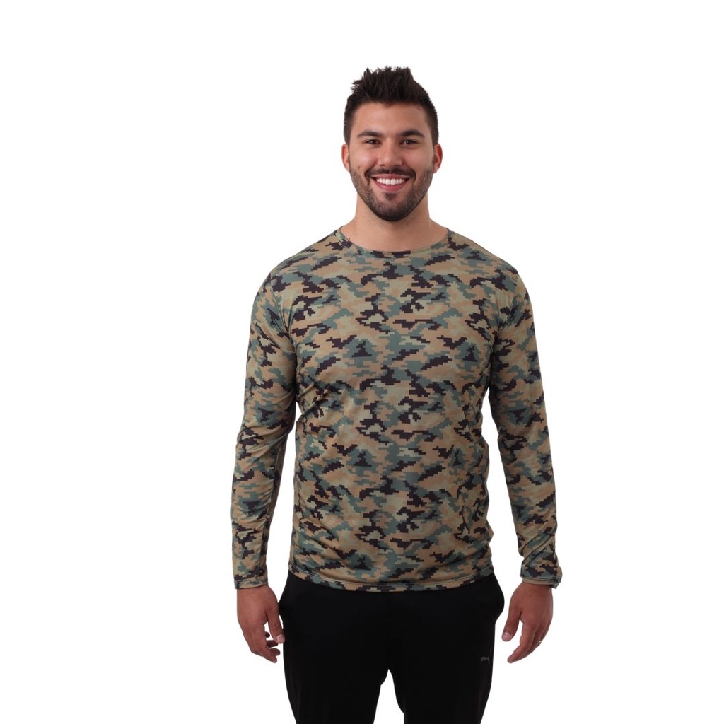 Camiseta Caça E Pesca Camuflagem Marpat Proteção Uv50+