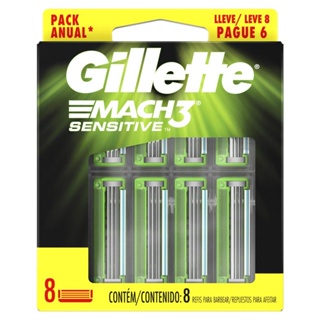 Carga para Aparelho de Barbear Gillette Mach3 Sensitive Leve 8 Pague 6 em Oferta na Shopee