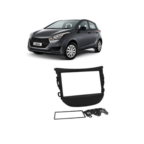 Moldura Painel DVD 2 Din MP5 Central Multimidia Hyundai Hb20s Hb20 Hb20x Fiamon