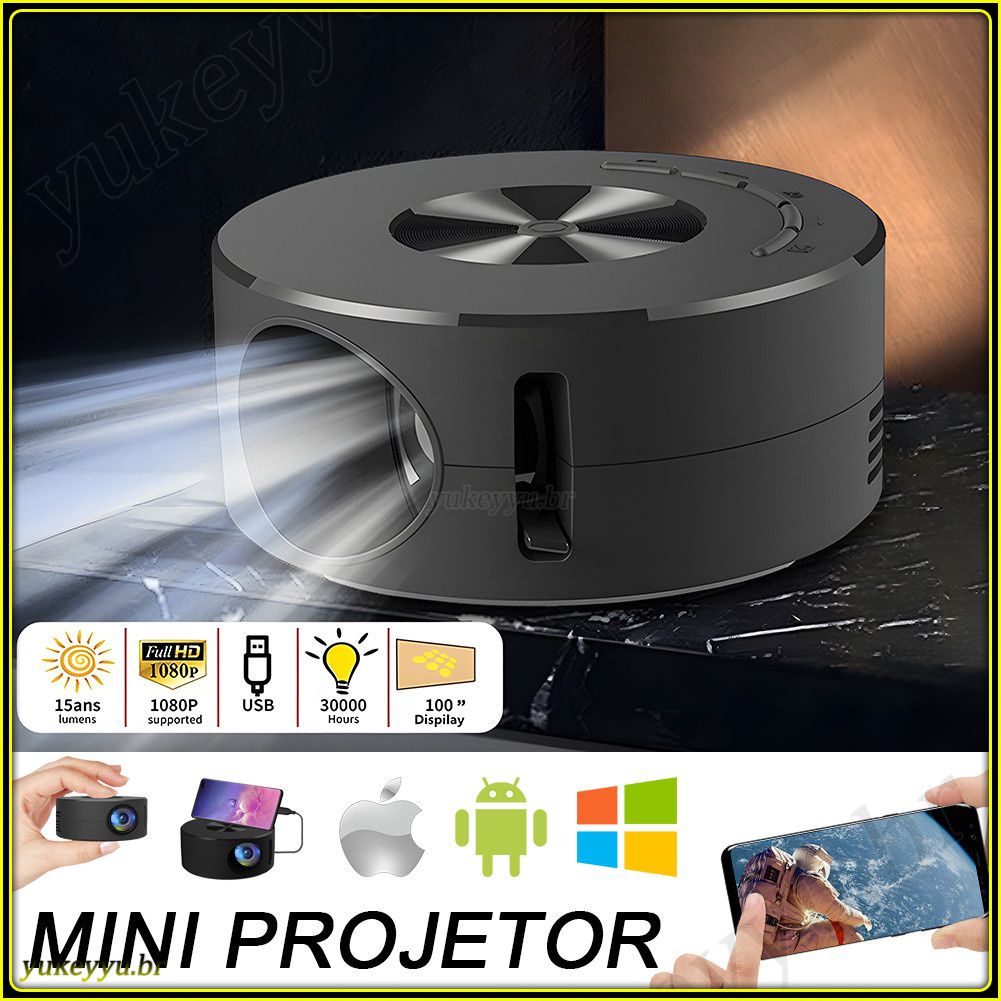 1080P HD Mini Projetor De Celular Com LED Portátil Para Casa Tela Móvel Da Mesma Definição YT200