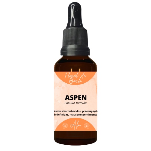 Floral de Bach - Aspen 30ml - O seu Floral de verdade! Preparado diretamente no frasco, sem conservante sintético - ALM Florais