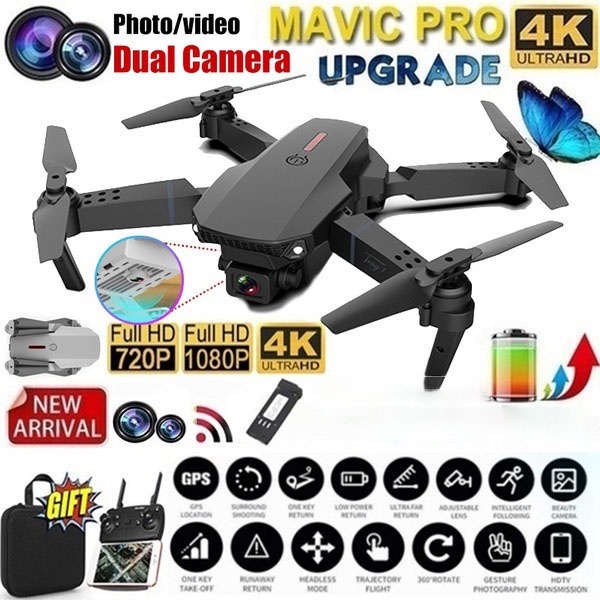 Drone E88 Pro 4k Hd Dual Camera Posicionamento 1080p Wifi Fpv Novo 2021