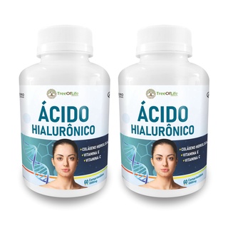 Kit 2x Ácido Hialurônico + Colágeno + Vitamina E + Vitamina C 60 Comprimidos 1000mg