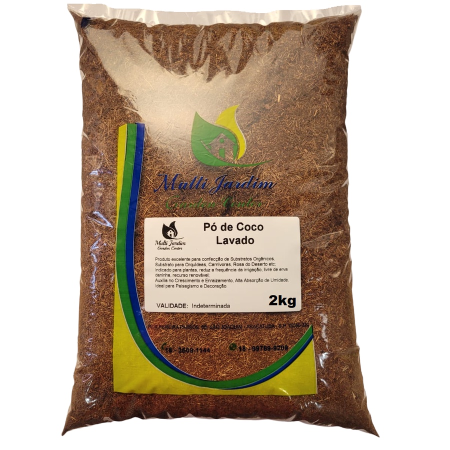 2kg Pó de Coco Lavado Substrato Orgânico Rosa Deserto Suculenta Cacto Orquídeas