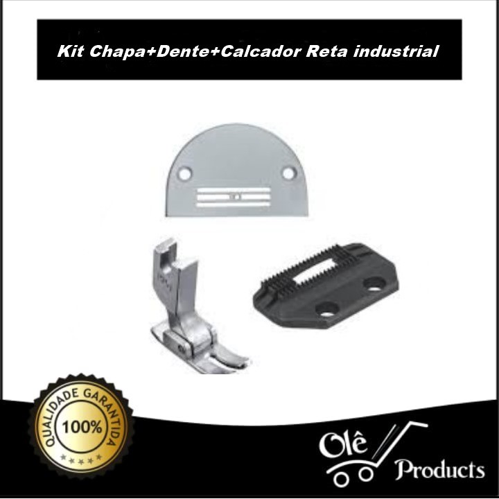 Kit Chapa+Dente+Calcador Reta industrial