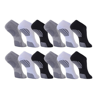 Kit 12 Pares Meias Sapatilha Antiderrapante Adulto Feminino Original Dorbe Meia Pilates Hidroginástica Yoga Masculina Masculino Unissex