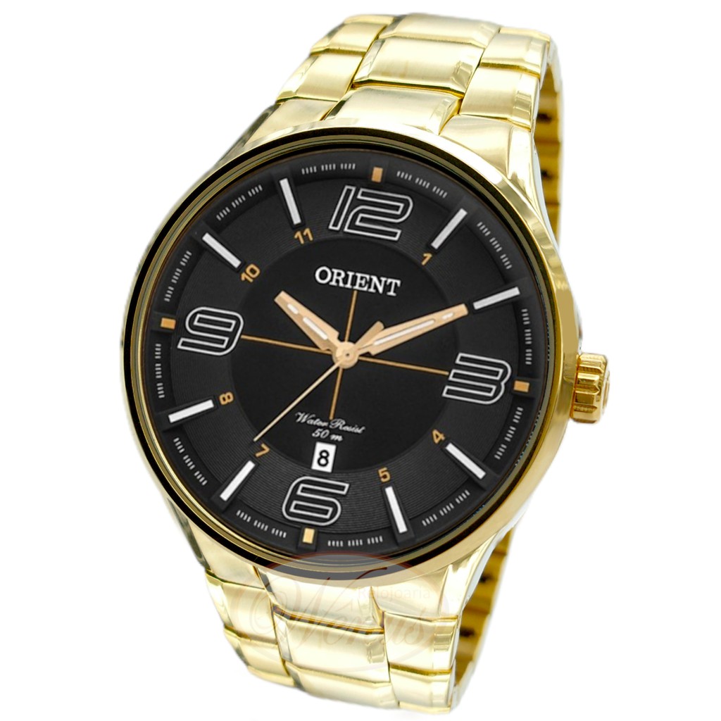 Relogio Orient Masculino Dourado Prova D'água 50M Garantia 1 Ano