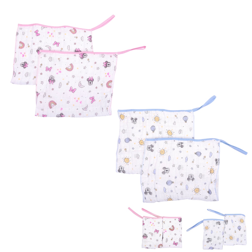 Pano de Boca Soft Disney Com Prendedor de Chupeta 2 Unidades Babete 100% algodão 20x40cm
