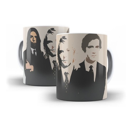 Caneca Branca de Cerâmica Nirvana Rock Kurt Cobain Cris Dave Mod 10