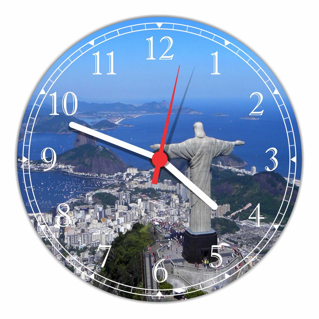 Relógio De Parede Rio De Janeiro Cristo Redentor Salas Decorações Quartz Tamanho 50 cm Grande G001