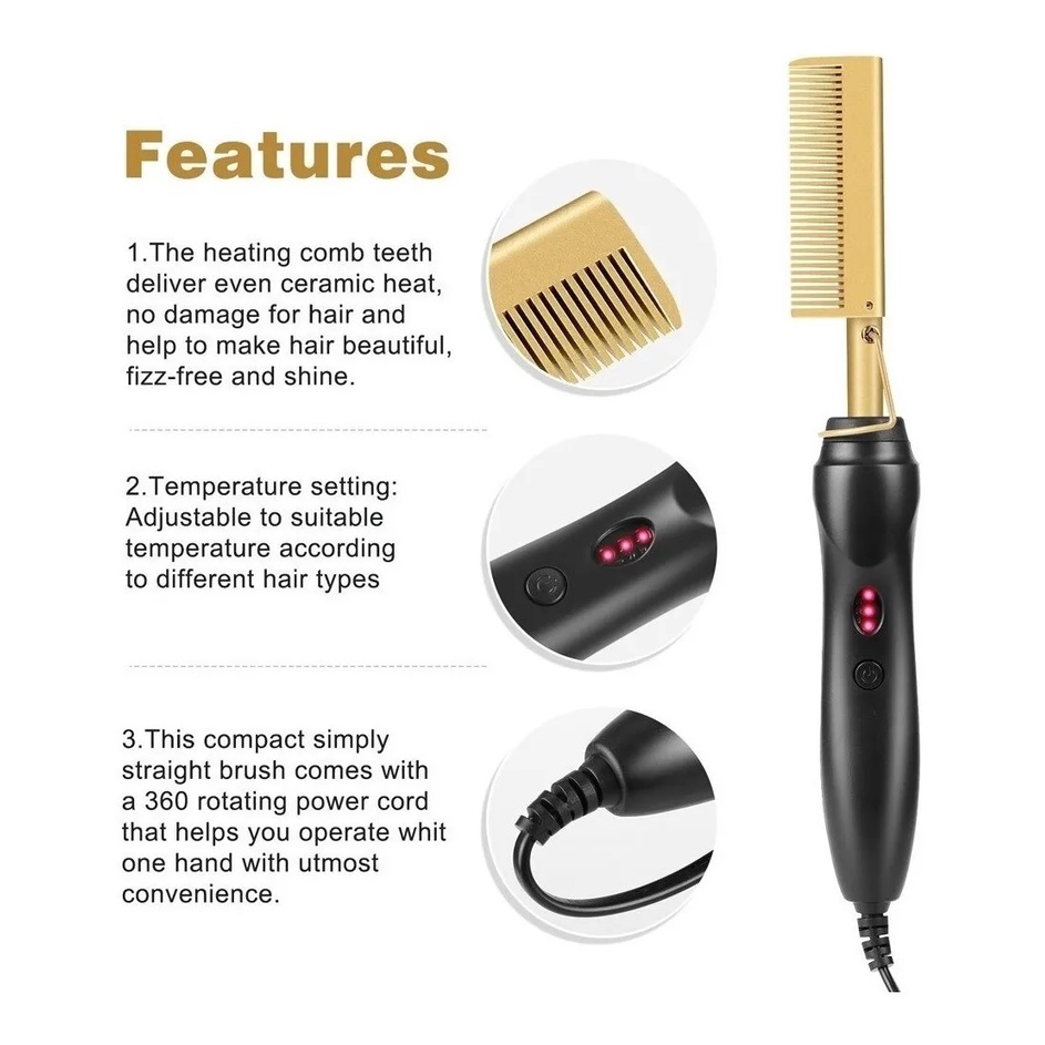 Pente Multi-funcional Elétrico Aquecimento Alisador Hairstar Bivolt