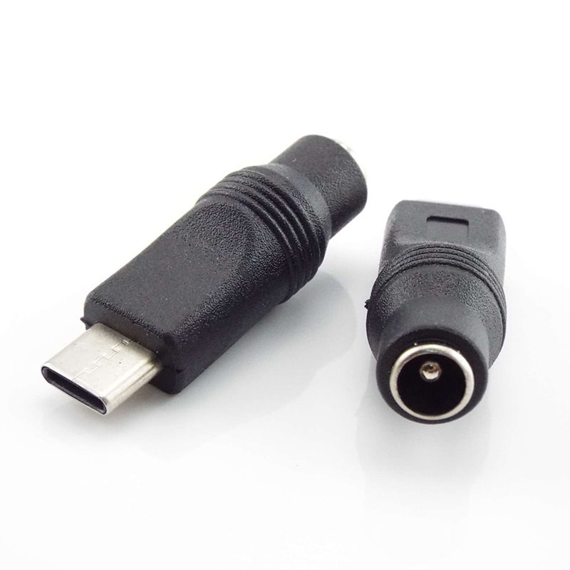 Adaptador De Alimentação DC 5.5x2.1mm Para Tipo-C USB Macho Fêmea Jack Conector Laptop Notebook Computador PC BRK1 em Oferta na Shopee