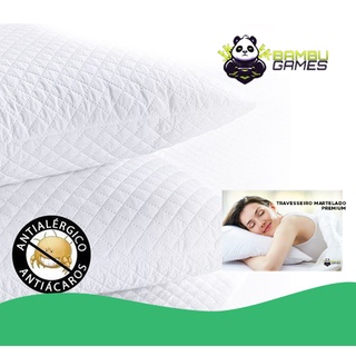 Travesseiro Branco Matelada Impermeavel Premium Anti Alergico AntiMofo Fibra Siliconizada Macio Confortavel Lavavel