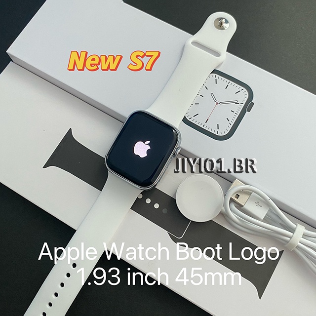 Apple Watch Series 7 Com O Logotipo Power On Pk Iwo 13 Pro/Moda Rotária/Número Serial/Controle Azul Chamada/Smartwatch Relógio Inteligente 45mm