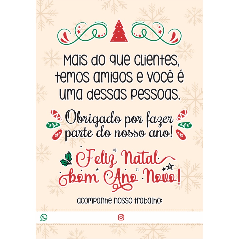 Cartão de Natal e Feliz Ano Novo Com o Seu Contato ( COM OPÇÕES EM 2  TAMANHOS) | Shopee Brasil