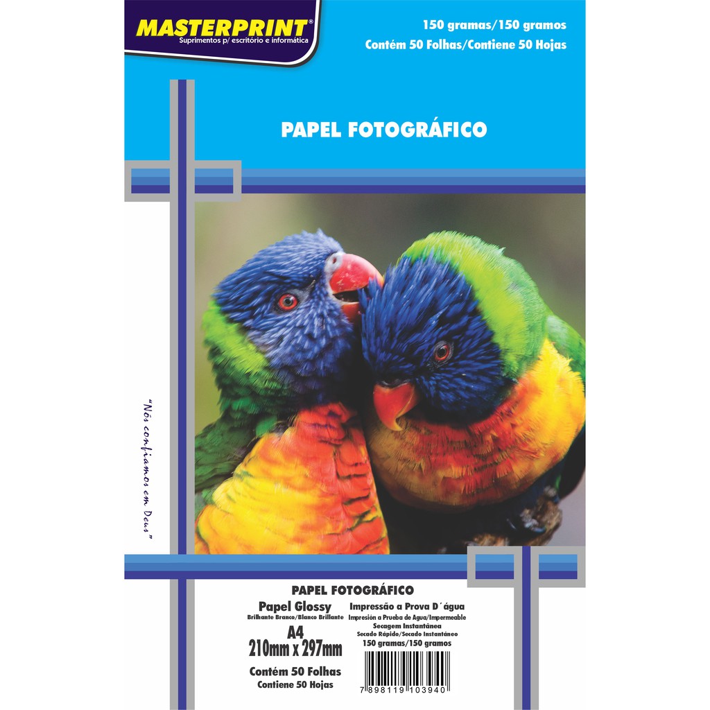 Glossy Paper A4 150g Masterprint - PT C/ 50
