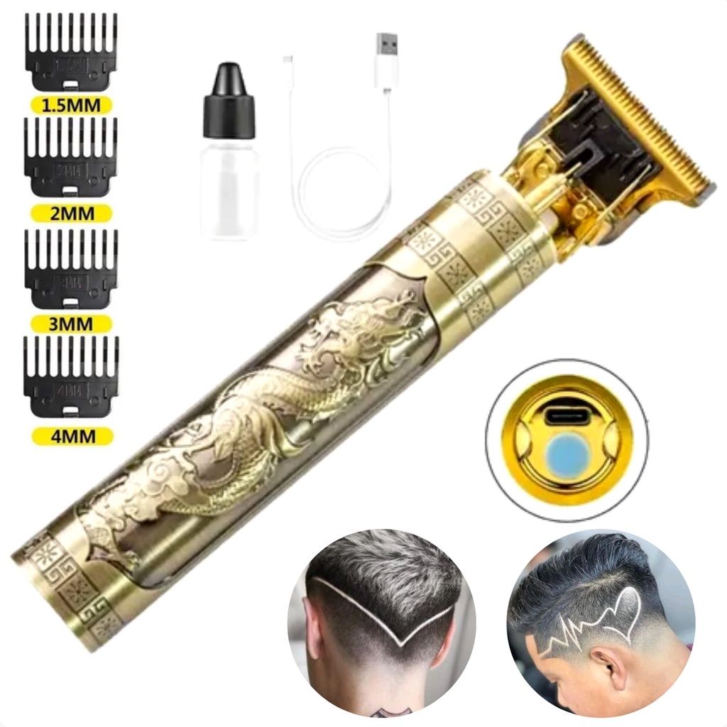 Cortador USB T9 Aparador De Cabelo Profissional Barbeador dragao