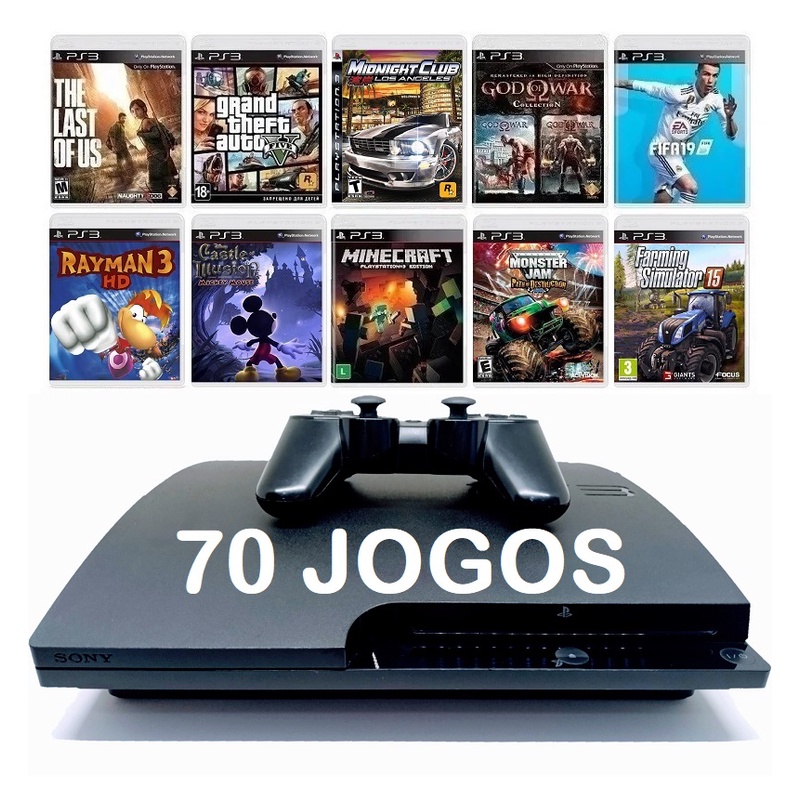Ps3 Playstation 3 Com 72 Games Jogos Originais — imagem 2 de 2
