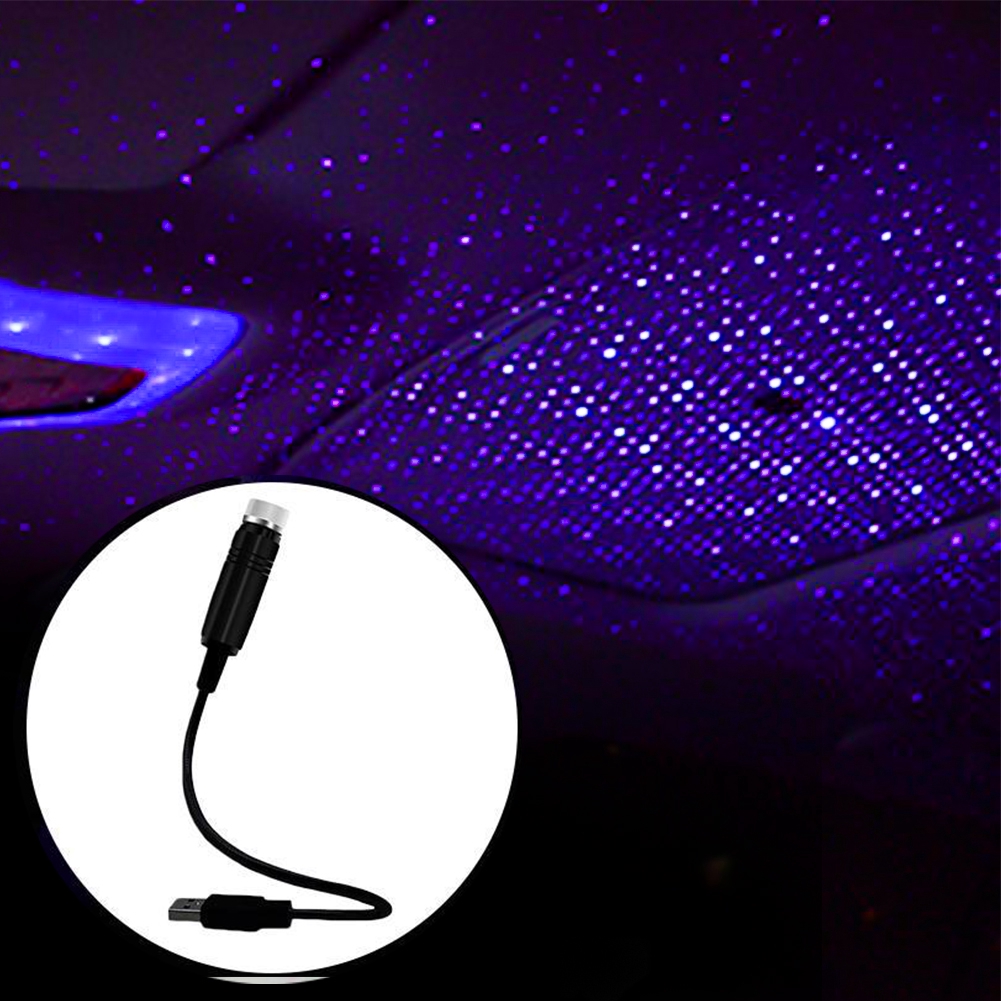 Plug and Play Car Night Light Car Roof Lights Romantic USB Night Light Car Atmosphere Lamp for Birthday Party Purple 