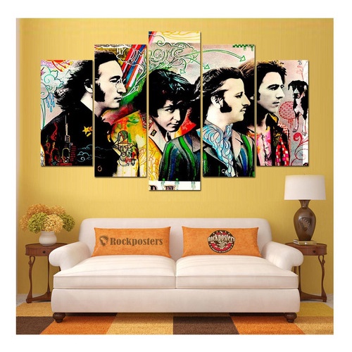 Quadro Decorativo 5 Partes Beatles 58 Estilo Mosaico vs02 | Shopee Brasil