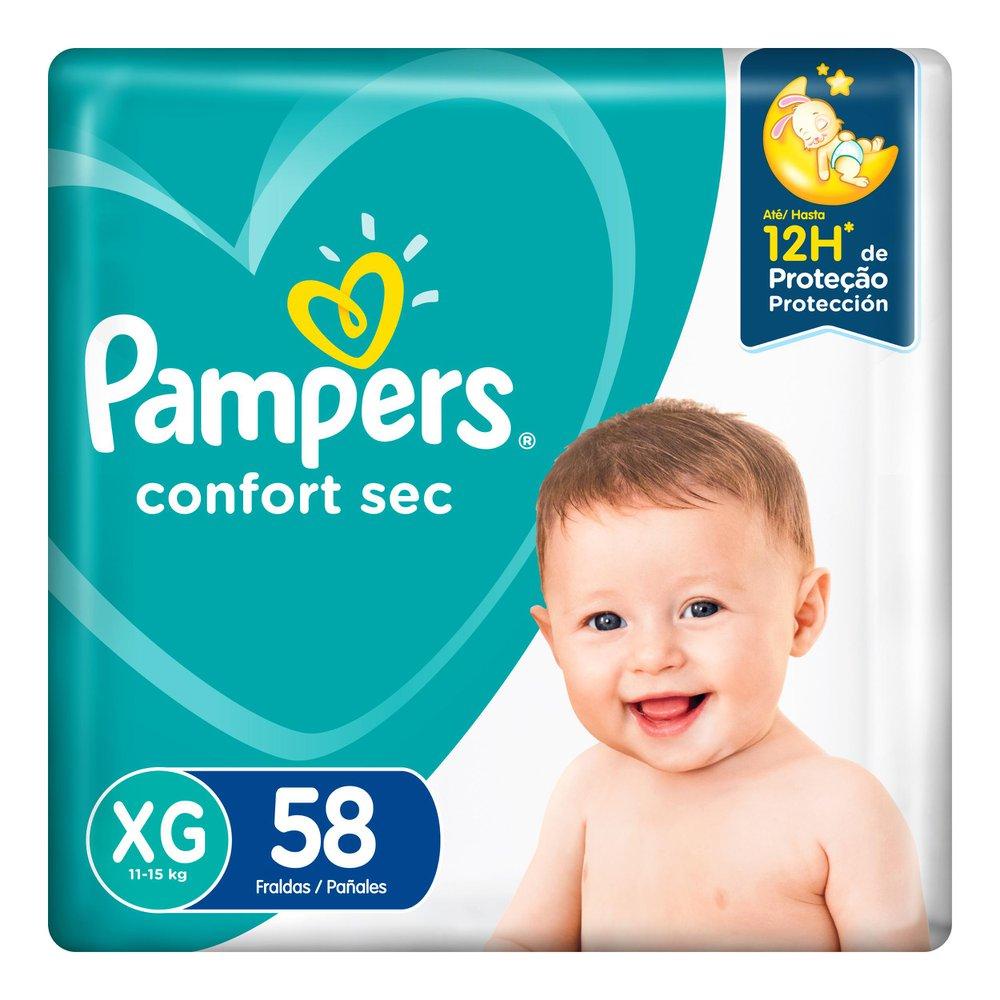 Fralda Pampers Confort Sec Super Tamanho XG com 58 unidades em Oferta na Shopee