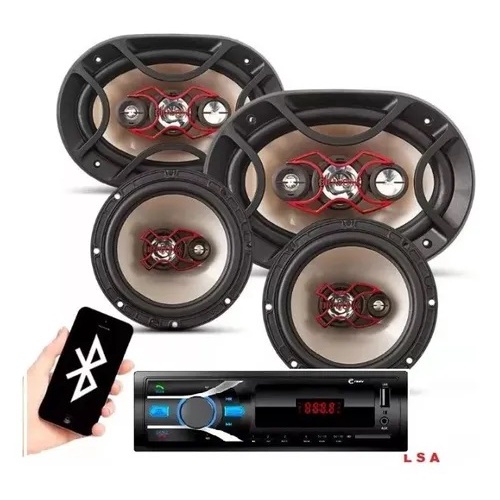 Kit Som Automotivo Bluetooth Cinoy + Auto Falante 6 + 6x9 em Oferta na Shopee