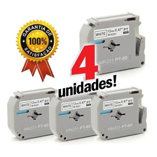 4 Fitas Compatível Etiquetador Brother Pt-70 Pt-80 Pt-90 Colors em Oferta na Shopee