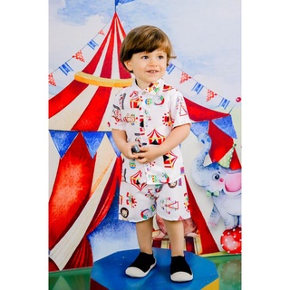Conjunto infantil CIRCO menino, aniversario, blogueirinho, mauricinho