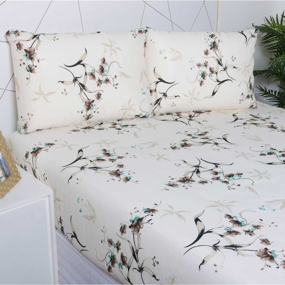 Jogo de lençol casal queen 3 peças microfibra estampada em Oferta na Shopee