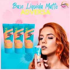Base Líquida Matte Oil Free Vegana Adversa - Escolha Seu Tom