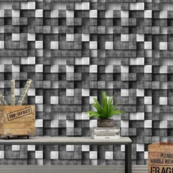 Papel de Parede Bloco 3D de Madeira Para Quartos e Sala 2,50 mts