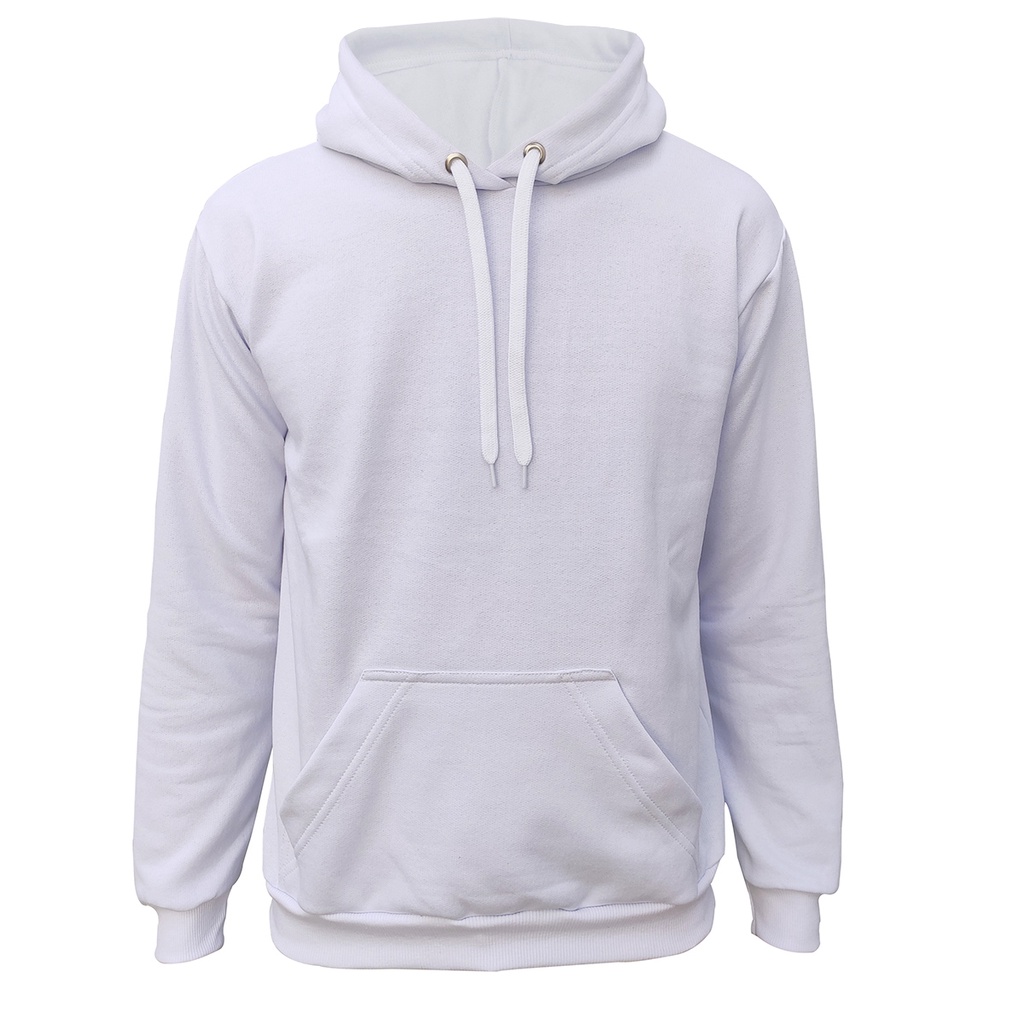 Moletom Masculino Feminino Blusa de Frio Moleton Branco Canguru