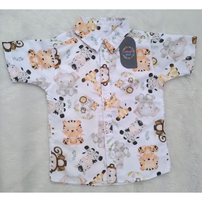 Camisa Safári Baby Aquarela em Oferta na Shopee