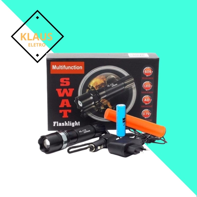 Lanterna Tática Swat Flashlight Profissional Alcance De 1.5km  T6