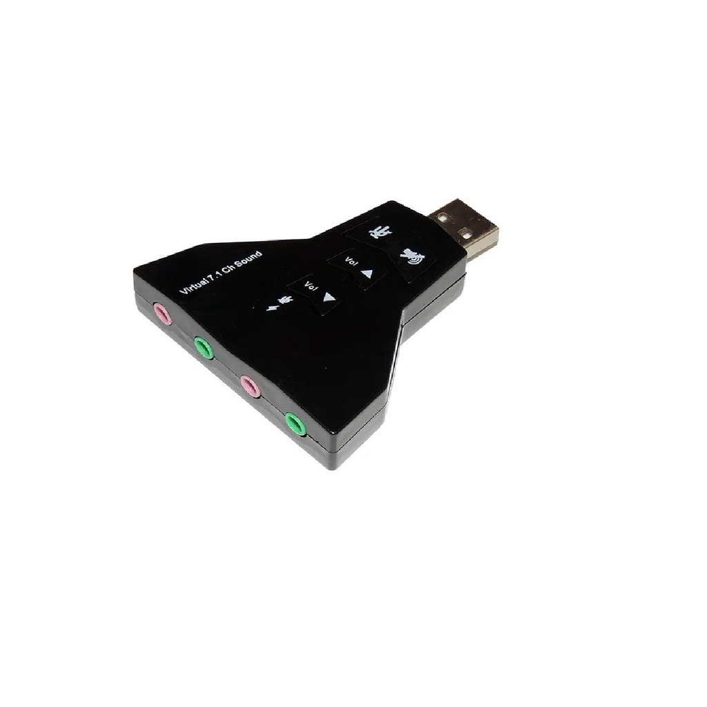 Adaptador Placa De Som Usb 7.1 Entrada P2 Fone E Microfone